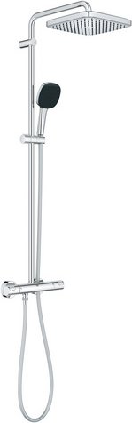 GROHE Duschsystem mit Thermostat »Vitalio Comfort 250«, HxT: 113,2 x 40,4 cm ,eckig, chromfarben - silberfarben