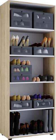 VCM Schuhschrank »Vandol I«, BxHxL: 37 x 180 x 71 cm, Holzwerkstoff - braun