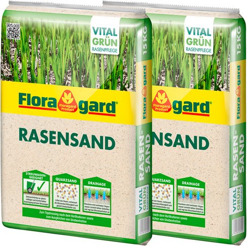 FLORAGARD Rasensand, 2 x 15 Kilo, Karton - braun