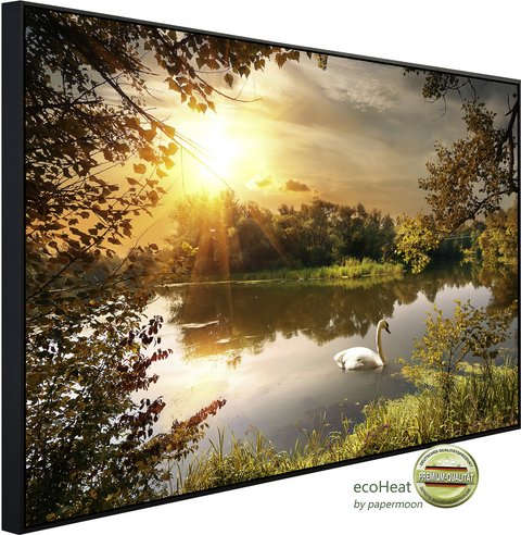 Thumbnail - papermoon Infrarotheizung »EcoHeat - Schwan am Teich«, Matt-Effekt - bunt