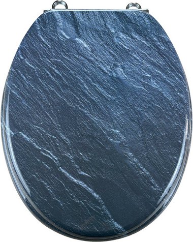 WELLWATER WC-Sitz »Schiefer«, Soft-Close, Take-Off, MDF - blau