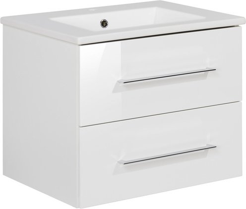 FACKELMANN Badmöbel-Set »b.perfekt«, Weiss Hochglanz, BxHxT: 62,2x50,9x48 cm