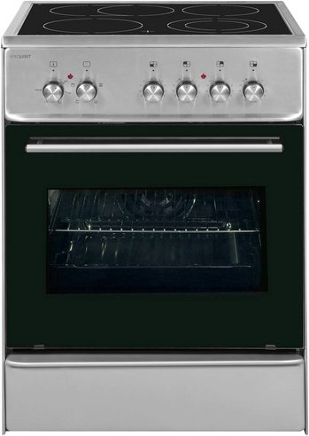 Exquisit Elektro-Standherd, 61 l, 4 Kochfelder - silberfarben