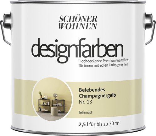 SCHÖNER WOHNEN FARBE Dispersionsfarbe »Designfarben«, Belebendes Champagnergelb, matt