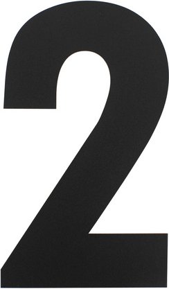 Intersteel Hausnummer, Nummer 2 XXL, mattschwarz, Stahl