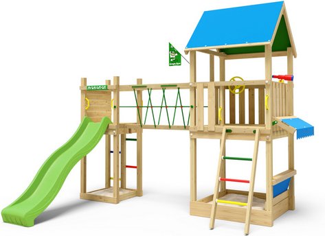 JUNGLE GYM Spielturm »Coupe«, LxBxH: 344 x 307 x 301 cm, hellgrün - gruen