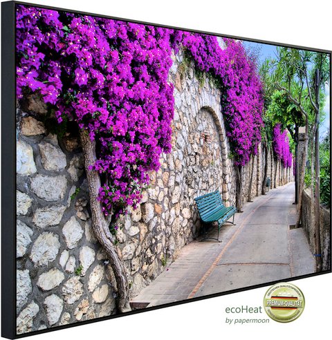 papermoon Infrarotheizung »EcoHeat - Bank an Steinmauer«, Matt-Effekt - bunt