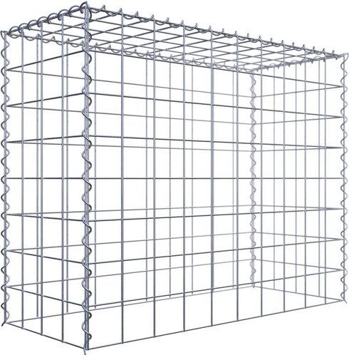 Gabiona Gabione, silbergrau, Maschenweite 10 cm x 10 cm, Spirale - silberfarben
