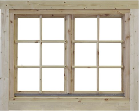 WOLFF FINNHAUS Doppelfenster »Gartenhaus«, BxH: 129 x 99,6 cm, Isolierglas - braun