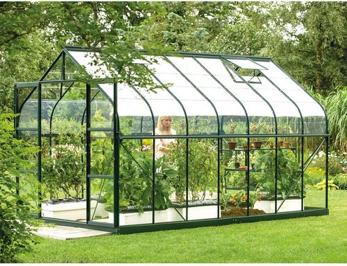 VITAVIA Gewächshaus »Dione«, 11,5 m², Aluminium/Glas, winterfest - schwarz