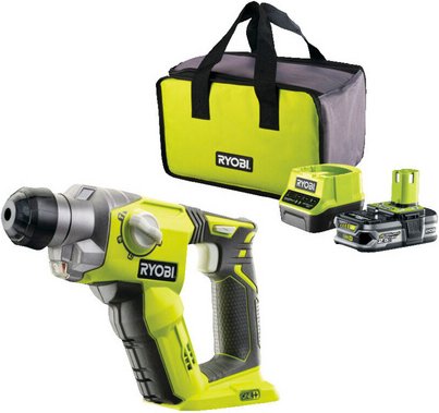 Ryobi Akku-Bohrhammer »18V ONE+«, 1,3 J Schlagenergie, inkl. 1x 2,5 Ah Akku und 2,0 A Ladegerät - gruen