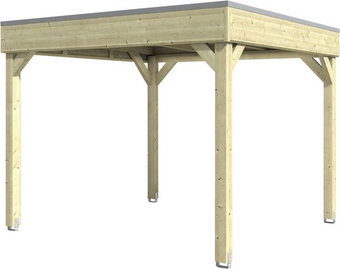 SKANHOLZ Pavillon »Toulouse«, Flachdach, viereckig, BxHxT: 302 x 244 x 302 cm - braun