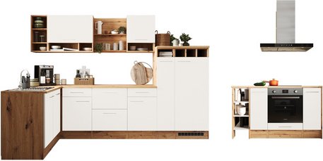 RESPEKTA Winkelküche »Hilde«, HxBxT: 205 x 310 x 172 cm, inkl. E-Geräte - weiss