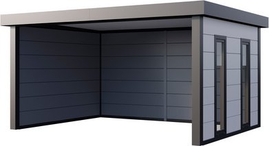 Telluria Pavillon »Singolo«, BxT: 478 x 358 cm (Außenmaß), inkl. Fenster, weiß - weiss