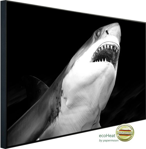 Thumbnail - papermoon Infrarotheizung »EcoHeat - Haifisch Schwarz + Weiss«, Matt-Effekt - bunt