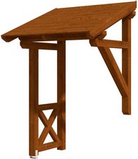 SKANHOLZ Vordach »Potsdam 3«, 176 x 156 cm (BxT), nordische Fichte, nussbaum - braun