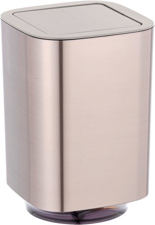 WENKO Schwingdeckeleimer »Auron«, 5,5 l, Höhe: 25,5 cm, silberfarben matt