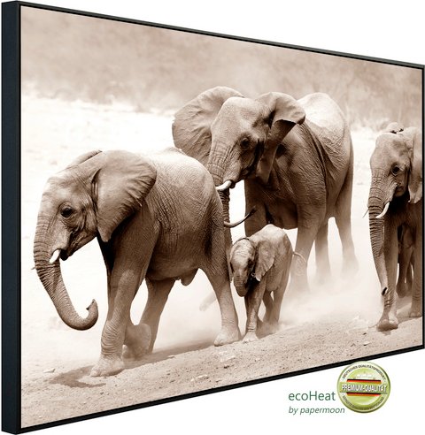 papermoon Infrarotheizung »EcoHeat - Elfanten Sepia«, Matt-Effekt - bunt