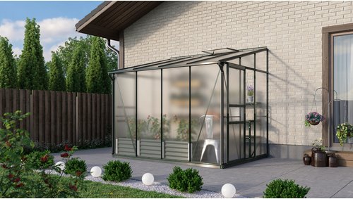 Thumbnail - VITAVIA Gewächshaus »Osiris«, 5,2 m², Kunststoff/Aluminium, winterfest - schwarz