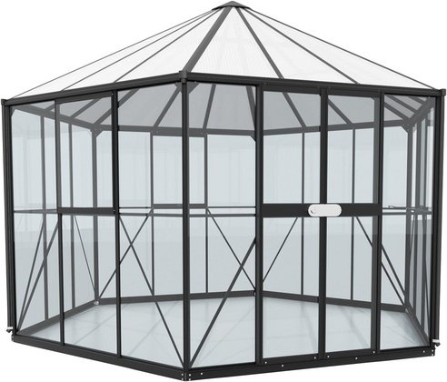 VITAVIA Gewächshaus »Juno«, 9 m², Kunststoff/Aluminium/ESG Glas, winterfest - schwarz