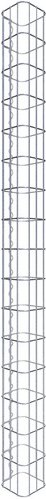 Gabiona Gabionensäule, silbergrau, BxTxH: 17 x 17 x 160 cm, Maschenweite 5 x 10 cm - silberfarben