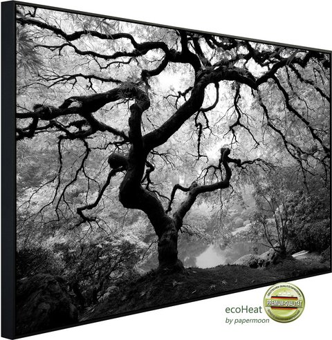Thumbnail - papermoon Infrarotheizung »EcoHeat - Waldbaum schwarz + weiss«, Matt-Effekt - bunt