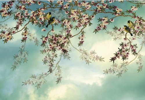 KOMAR Papiertapete »Sakura«, Breite: 368 cm, inkl. Kleister - bunt