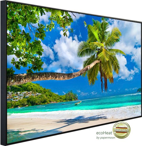 Thumbnail - papermoon Infrarotheizung »EcoHeat - Seychellen Palm Beach«, Matt-Effekt - bunt