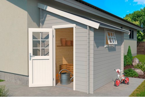 LASITA MAJA Gartenhaus »Jura 2«, Holz, BxHxT: 214,6 x 267,9 x 295 cm (Außenmaße inkl. Dachüberstand) - grau