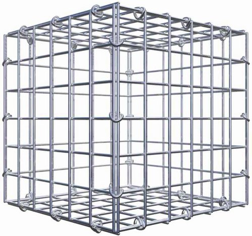Gabiona Gabione, silbergrau, Maschenweite 5 cm x 5 cm, C-Ring - silberfarben