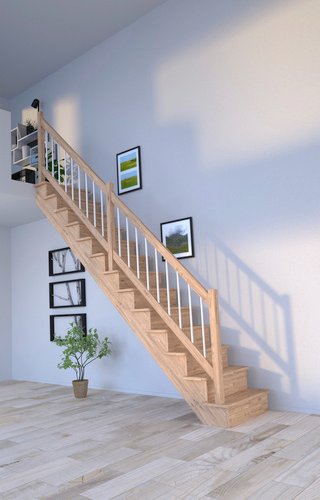 STARWOOD Systemtreppe »Lindos«, Eichenholz, 13 Stufen, max. Geschosshöhe 300 cm - braun