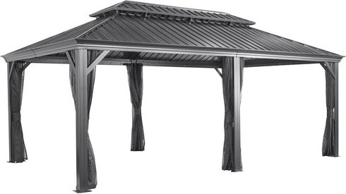 SOJAG Pavillon »Messina«, rechteckig, BxHxT: 598 x 307 x 363 cm - grau