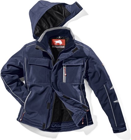 BULLSTAR Thermo-Softshelljacke, marine, Polyester/Elastan, Gr. XL - blau