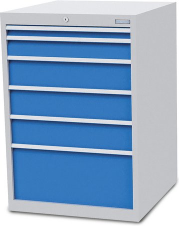Bedrunka + Hirth Schubladenschrank »«, BxHxT: 70,5 x 101,9 x 73,6 cm, grau/blau - grau | blau