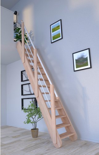 STARWOOD Raumspartreppe »Samos«, Buchenholz, 12 Stufen, max. Geschosshöhe 285 cm - braun