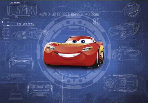 KOMAR Papiertapete »Cars3 Blueprint«, Breite 368 cm - bunt