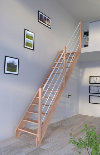 STARWOOD Raumspartreppe »Rhodos«, Buchenholz, 13 Stufen, max. Geschosshöhe 300 cm - braun