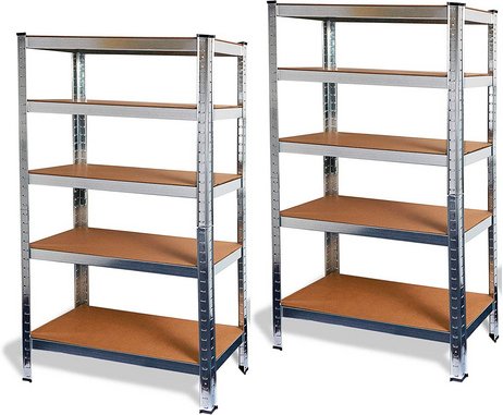 Ondis24 Schwerlast-Steckregal »Basti«, 2er-Set, BxHxT: 70 x 148 x 30 cm, Metall - grau