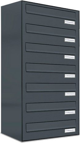 AL BRIEFKASTENSYSTEME Briefkasten, Parteien: 7, Zaundurchwurf, BxHxT: 153,328 x 80,5 x 27,5 cm - grau