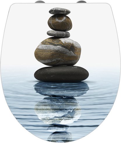 WENKO WC-Sitz »Meditation«, Duroplast, oval, mit Softclose-Funktion - bunt