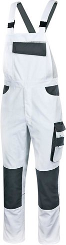 safety and more Latzhose »EXTREME«, weiß/grau, Polyester/Baumwolle, Gr. M - weiss