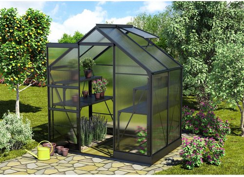 VITAVIA Gewächshaus »Apollo«, 2,5 m², Kunststoff/Aluminium, winterfest - grau