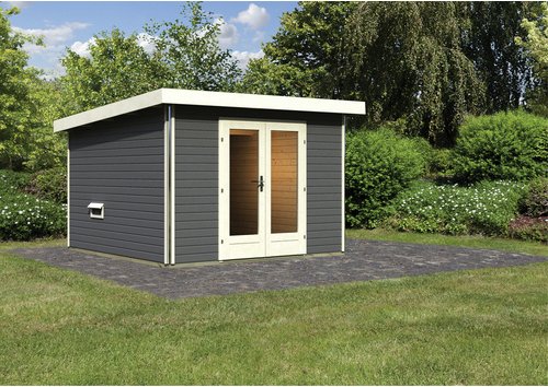 KARIBU Saunahaus, BxHxT:309 x 229 x 309 cm, 4 Personen - grau