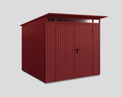 Ecostar Gerätehaus »Trend-P«, Metall, BxHxT: 238 x 232,3 x 238 cm (Außenmaße inkl. Dachüberstand) - rot
