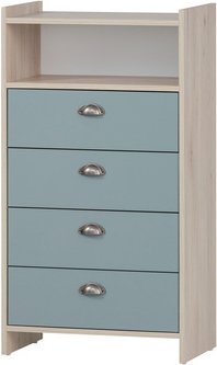 Thumbnail - SCHILDMEYER Highboard »Lindholm«, BxHxL: 33 x 104 x 60,1 cm, taubenblau, Holzwerkstoff melaminbeschichtet - braun