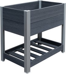 Mr. GARDENER Hochbeet, auf Beinen, BxTxH: 78,5 x 46 x 74 cm, WPC/Aluminium, anthrazit/blank - grau