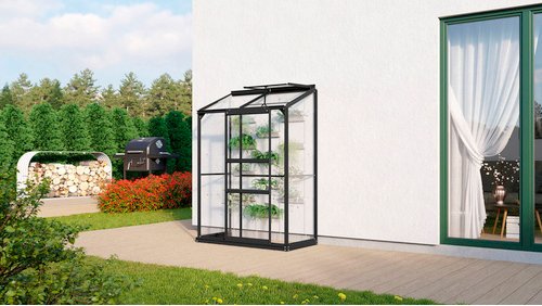VITAVIA Anlehngewächshaus, BxHxL: 13,06 x 182,3 x 68,8 cm - schwarz