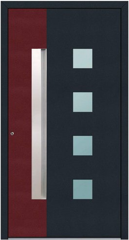 KNOCK Aluminium-Haustür »Marte«, anthrazit / purpur - rot