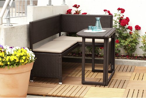 MERXX Gartenmöbelset, Metall/Kunststoff, 2-teilig - braun