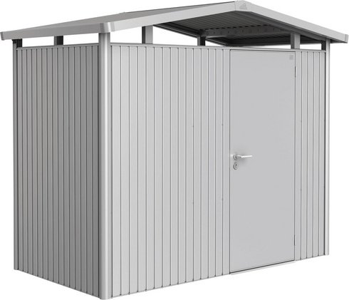 BIOHORT Gerätehaus »Panorama«, Metall, BxHxT: 273 x 227 x 158 cm (Außenmaße inkl. Dachüberstand) - silberfarben